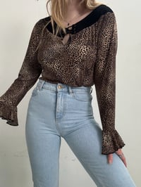 Image 2 of 2000s Cheetah print top // L