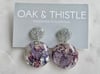 Droplet Earrings - Purple Hydrangea & Silver
