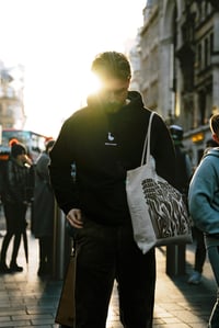 Image 5 of Silly Goose Hoodie in Black with Embroidered White Logo