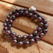 Image of Hand knotted Edison pearl necklace with purple puka shell clasp 19 inch