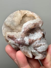 Image 6 of Purple Fluorite & Druzy Quartz Skull Carving #2785