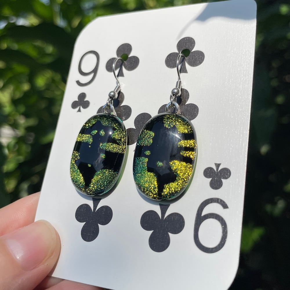 Image of Inky Dichro earrings 