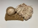 Caramel Tan Newborn Bonnet, Wrap & Curly Layer Photography Prop Set
