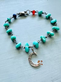 Image 14 of chunky turquoise and gemstone charm bracelet