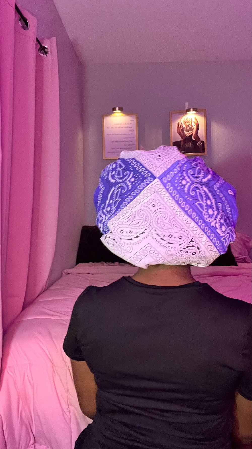 Image of OMBRE COLOR BANDANA BONNET+ SATIN INTERIOR 