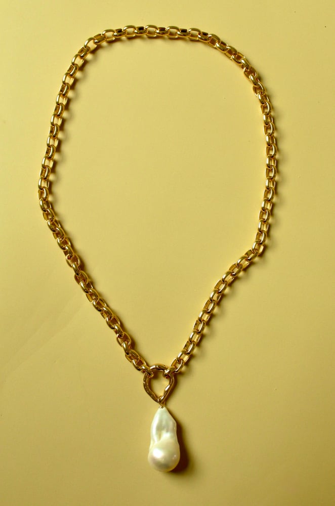 Image of Chunky links necklace - option to add pearl 