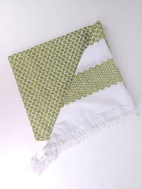 Image 5 of Imperfect Olive and White Keffiyeh (Made in Jordan)