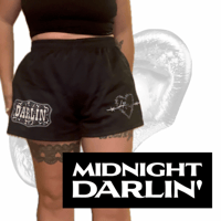 Image 1 of MIDNIGHT DARLIN’ FOOTY SHORTS - PRE ORDER
