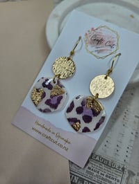 Image 2 of Organic Snow Leopard Earrings