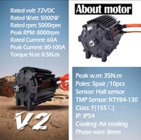 Image 2 of Upgraded KR5V V2 Kunray 72V 5000W Motor