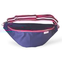 Image 1 of Small purple waterproof bumbag with red zip