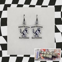 Rollerblading Raccoon Earrings