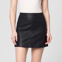 Image 1 of BLANK NYC genuine black leather mini skirt 
