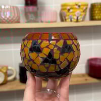 Image 1 of smoked pumpkin scented jack-o’-lantern candle