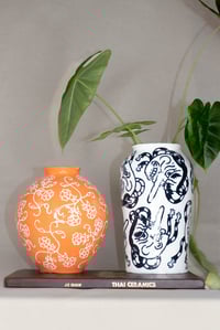 Image 2 of COBALT TENGU VASE 