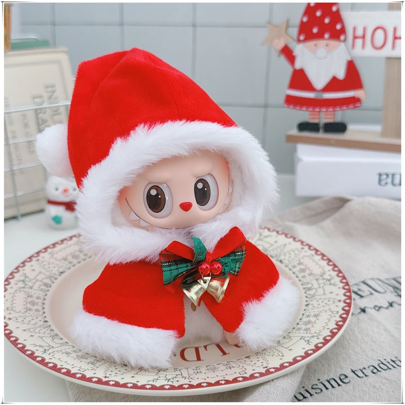 Image of Christmas Clothes for 17cm Labubu Doll Xmas Suit Snowman Elk Santa Claus V1 V1 V3 Labubu Doll's Outf