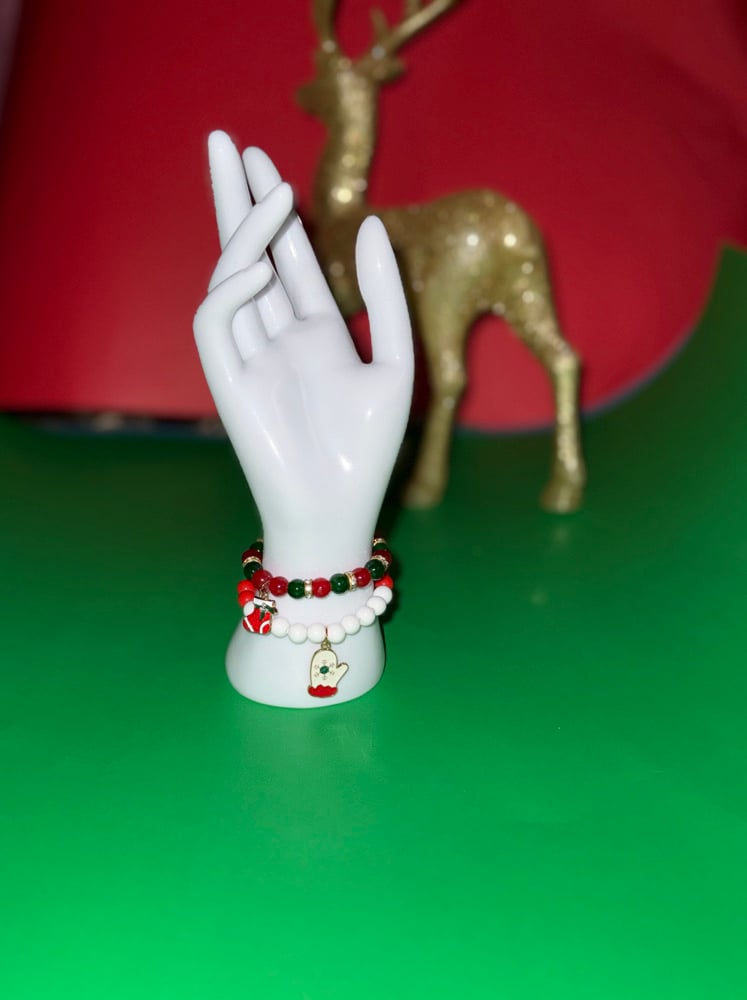 Image of Winter/Christmas Special - Beaded Charm Bracelets