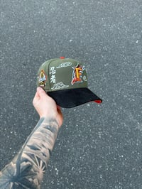 Image 1 of ORANGE BRIM CHINA SKY MIAMI MARLINS CUSTOM FITTED CAP