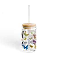 Image 8 of Butterfly Sipper Glass (16oz)  with Bamboo Lid & Straw MOTHER'S DAY LIMITED EDITION 