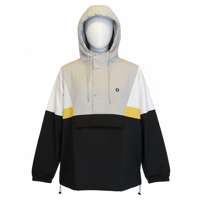 Image 2 of Sproston Retro smock in Light Grey/Yellow/White and Black