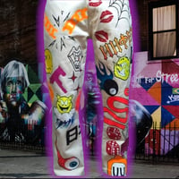 Image 1 of 🆕 GRaFFiTi PaiNT 🎨 CRopPeD TRouSeRs👖