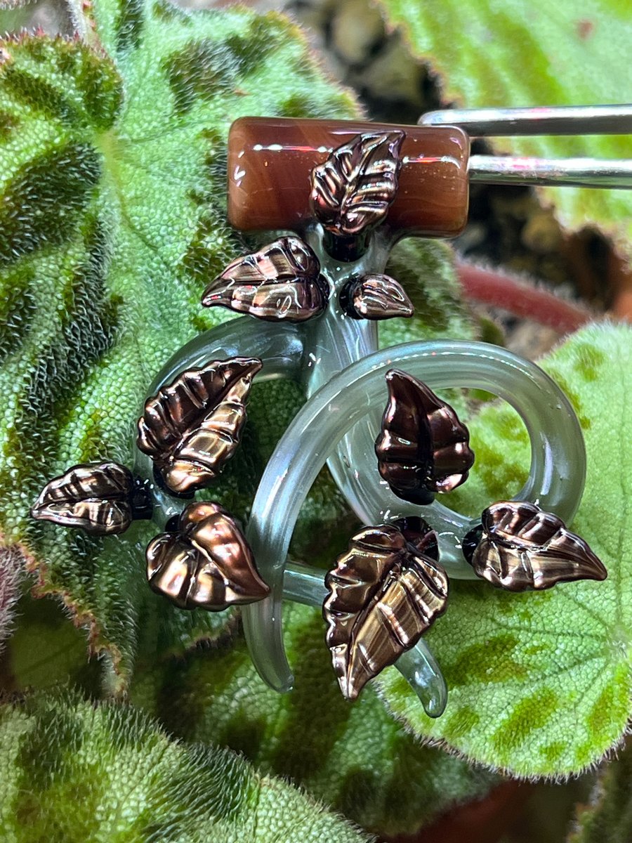 Image of Metallic Trifoliate Leaf Pendant