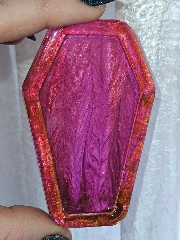 Image of Magenta Swirl Mini Coffin Tray