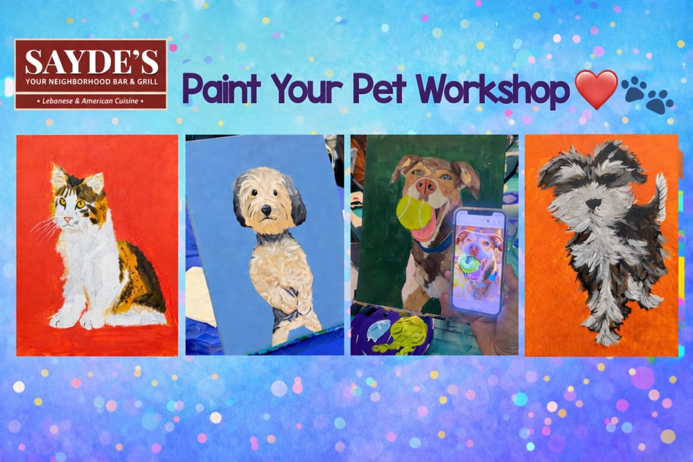 Image of Paint Your Pet Workshop 5/27 Sayde’s Bar and Grill Salem, NH