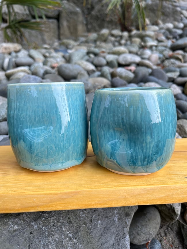 Turquoise Dimple Tumblers