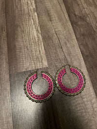 Image 1 of Pink boho earrings 