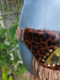 Image 9 of Dolly Bum bag suede fringe tassels LEOPARD and Moroccan Stone