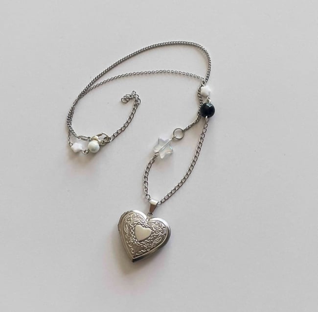 big heart locket chain necklace