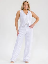 Image 4 of White Pinstripe Set