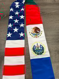 Image 2 of GRADUATION SASH - USA MEXICO EL SALVADOR 