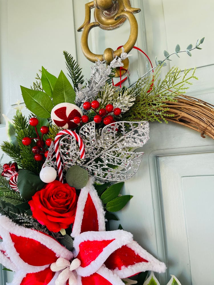 Image of 40cm Rattan Candy Poinsettia 