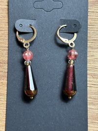 Stunning Wine Czech Glass Drop Earrings