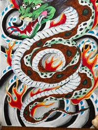 Image 3 of Original Ricky Low Dragon Demon tattoo design 
