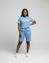 Image 4 of YB Carolina Blue Mesh Blend Short Set 