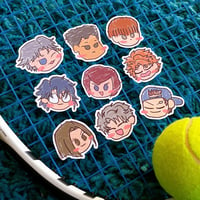 Image 4 of Prince of Tennis Tenipuri Seigaku Hyotei anime matte vinyl cute scribbly chibi die cut stickers