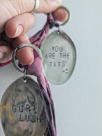 Image 1 of Recycled Spoon and Silk Handmade Keyring 