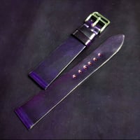 Image 4 of Deep Purple Horween Shell Cordovan Watch Strap Unlined 