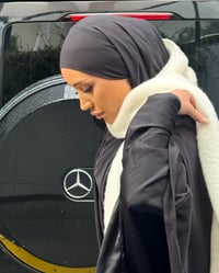 Image 3 of Black cotton jersey khimar