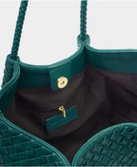 Image 2 of Katie Loxton Palm Green Nova Hand Woven Small Shoulder Tote 