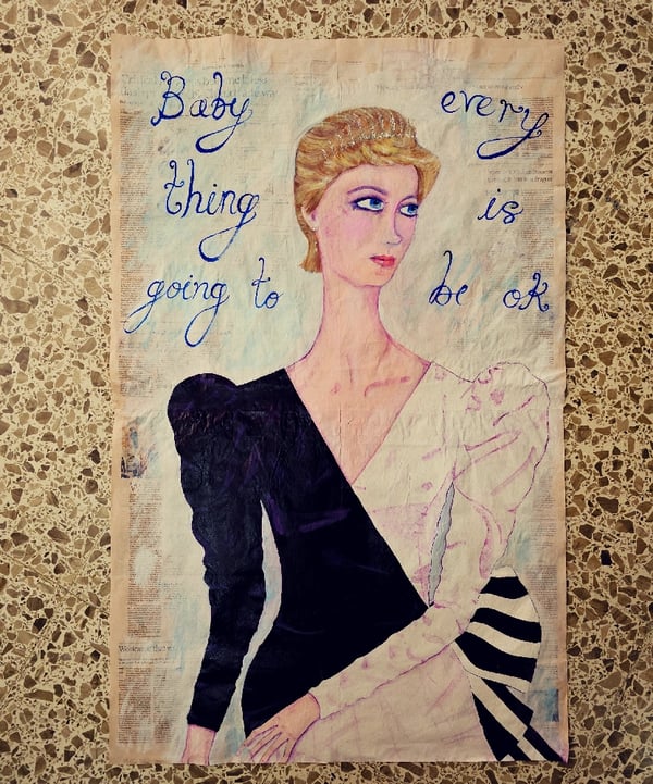 Image of 'Princess Diana black and white dress' 