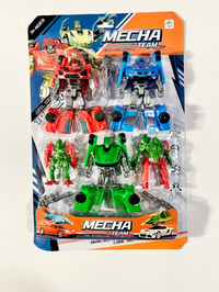 Image 2 of Mecha Team Figurines Toy Set |Backpack| Bubble Stick