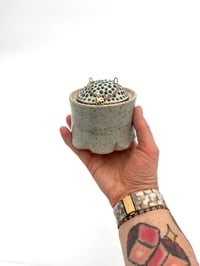 Image 2 of blue chain handle jar
