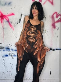 Image 3 of “CANT BE CAGED” CUSTOM BLEACH PAINTED OVERISZED JUMPER MEDIUM