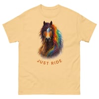 Image 1 of Just Ride Horse Lover Unisex T-Shirt – Colorful Equestrian Graphic Tee