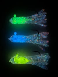 Image 3 of Glow Mini Jig Collab Pack Blue TUGA.LEADHEADS