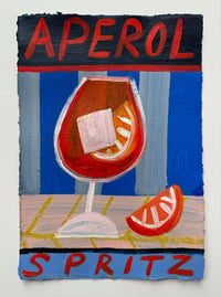 Aperol Spritz on blue stripes